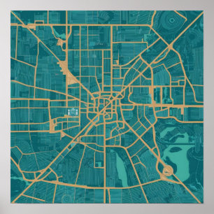 Vintag Boston Massachusetts Map, Boston Ma Us Map Poster