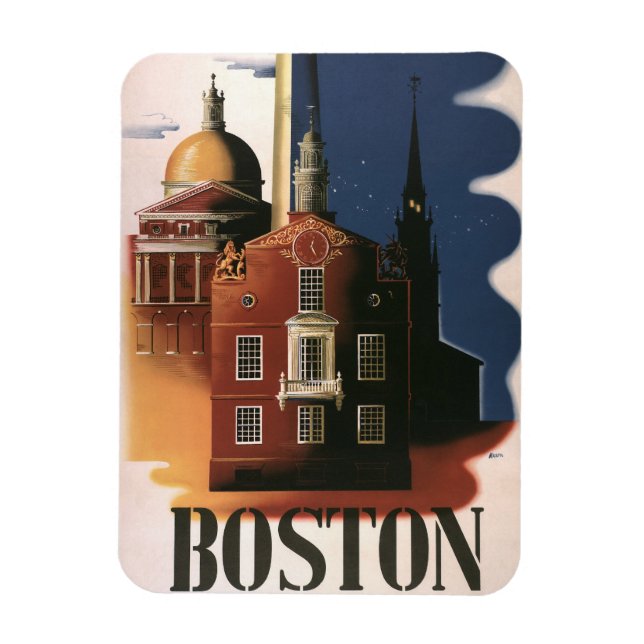 Vintag Boston, Massachusetts Paul Reveres Reise Magnet (Vertikal)