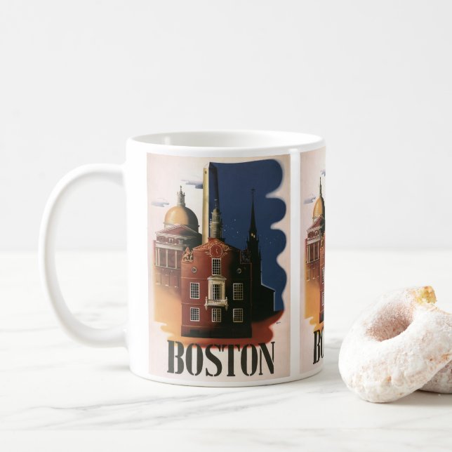 Vintag Boston, Massachusetts Paul Reveres Reise Tasse (Mit Donut)
