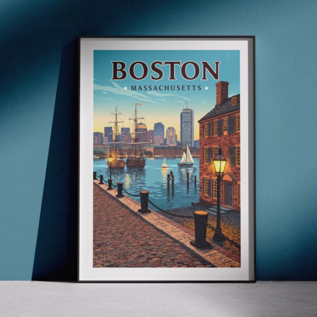 Vintag Boston Massachusetts Poster (Von Creator hochgeladen)