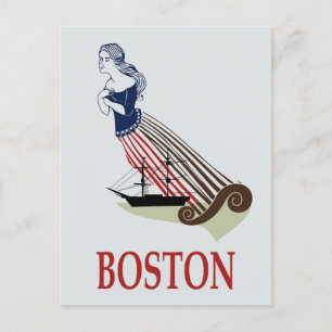 Vintag Boston Massachusetts Retro Travel Postkarte