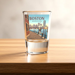 Vintag Boston Massachusetts Schnapsglas