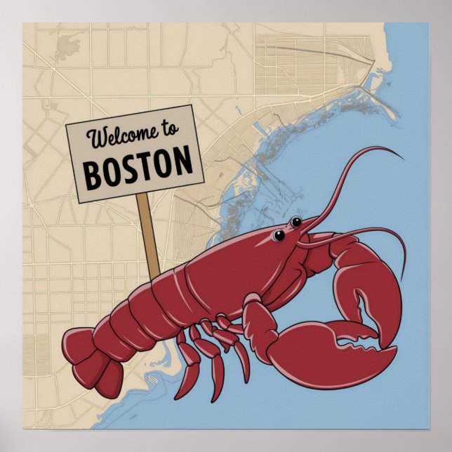 Vintag Boston Massachusetts, Willkommen in Boston Poster (Vorne)