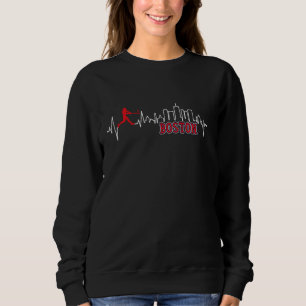 Vintag Boston Skyline Baseball Heartbeat Men Wome Sweatshirt