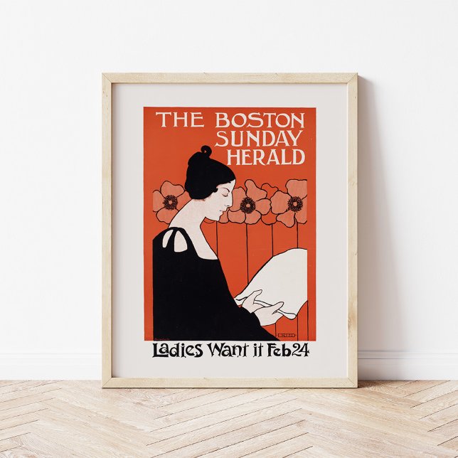 Vintag Boston Sunday Herald Poster (Von Creator hochgeladen)