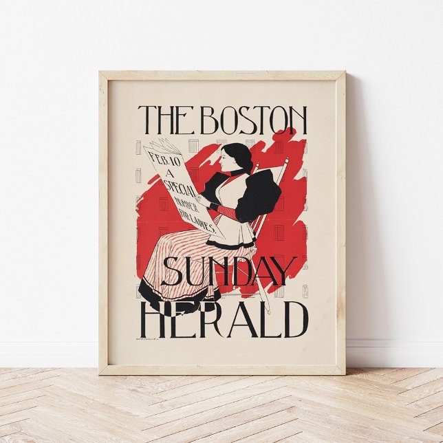 Vintag Boston Sunday Herald Women's Edition Poster (Von Creator hochgeladen)