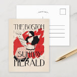 Vintag Boston Sunday Herald Women's Edition Postkarte<br><div class="desc">Der Boston-Sonntag verkündet am 10. Februar. Eine Sondernummer für Damen (1890-1920) | Diese Vintage Abbildung für The Boston Sunday Herald vom 10. Februar, während des frühen 20. Jahrhunderts, präsentiert eine "Special Number for Ladys", die die Anmut und Raffinesse der damaligen Frauenmode und -interessen abbildet. Das Kunstwerk besticht durch eine elegant...</div>