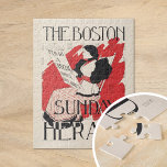 Vintag Boston Sunday Herald Women's Edition Puzzle<br><div class="desc">Der Boston-Sonntag verkündet am 10. Februar. Eine Sondernummer für Damen (1890-1920) | Diese Vintage Abbildung für The Boston Sunday Herald vom 10. Februar, während des frühen 20. Jahrhunderts, präsentiert eine "Special Number for Ladys", die die Anmut und Raffinesse der damaligen Frauenmode und -interessen abbildet. Das Kunstwerk besticht durch eine elegant...</div>