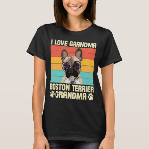 Vintag Boston Terrier Grandma Wear Sonnenbrille Hu T-Shirt
