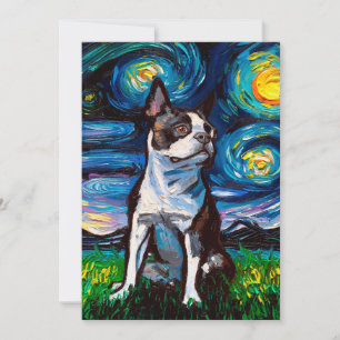 Vintag Boston Terrier   Niedliches Geschenk für Li Feiertagskarte