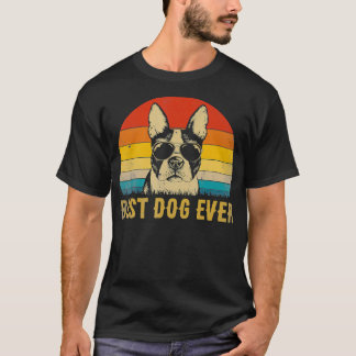 Vintag Boston Terrier Sunglasses Bostie Lover  T-Shirt