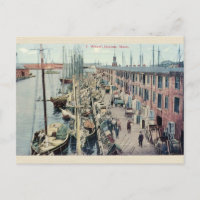 Vintag Boston Wharf Postcard