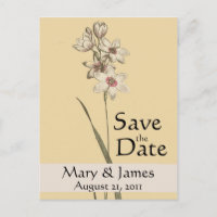 Vintag Botanicale Floral Save the Date Postkarte