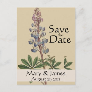 Vintag Botanicals Lupin Save the Date Postkarte