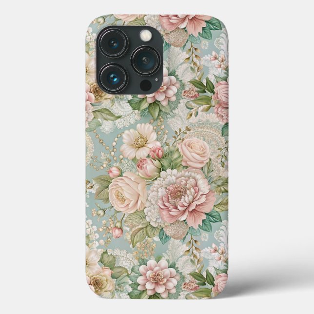 Vintag, botanisch, Girly Case-Mate iPhone Hülle (Rückseite)