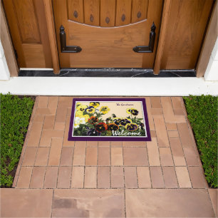 Vintag, botanische Pansey Art Doormat Fußmatte