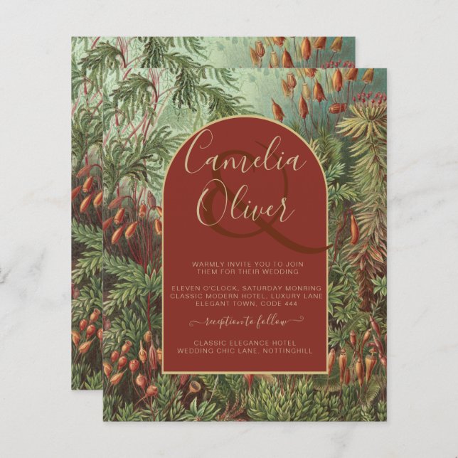 Vintag Botanische Terracotta Florals Arch WEDD (Vorne/Hinten)