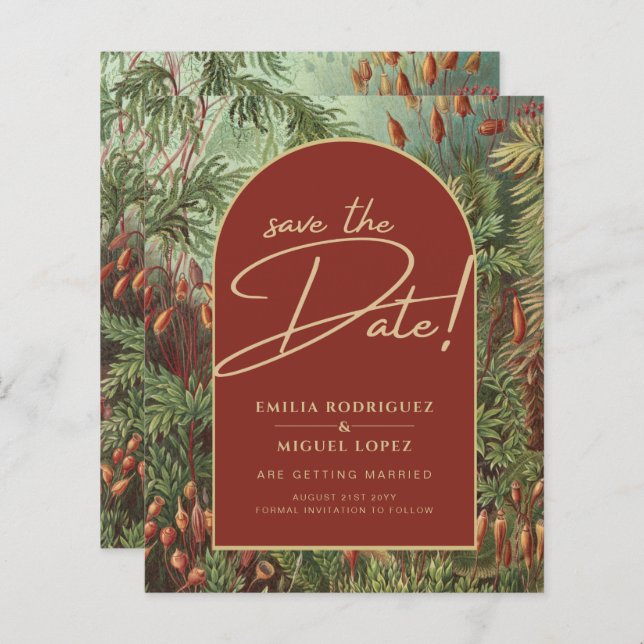 Vintag Botanische Terracotta Florals Arch WEDD (Vorne/Hinten)