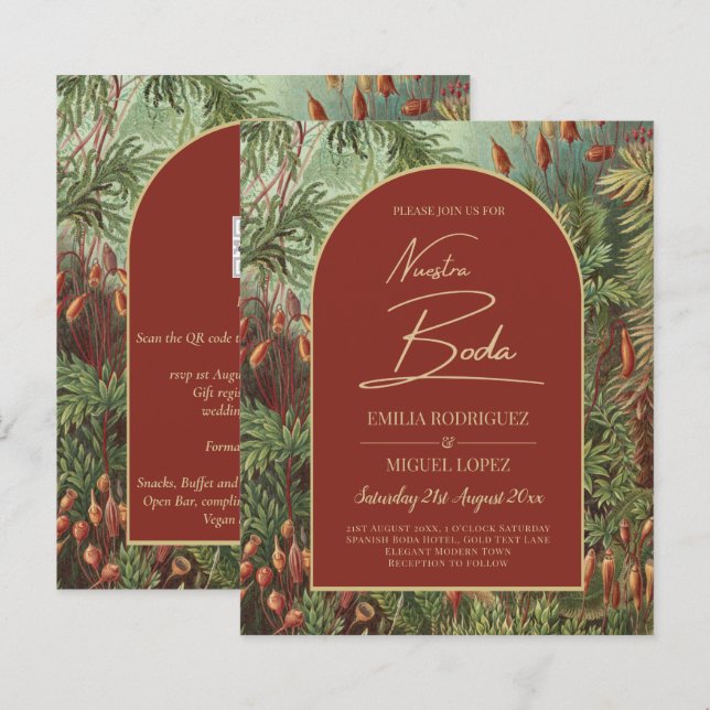 Vintag Botanische Terracotta Florals Arch WEDD (Vorne/Hinten)