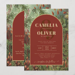 Vintag Botanische Terracotta Florals Arch WEDD Einladung