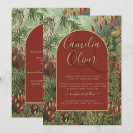 Vintag Botanische Terracotta Florals Arch WEDD Einladung