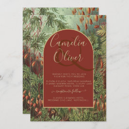 Vintag Botanische Terracotta Florals Arch WEDD Einladung