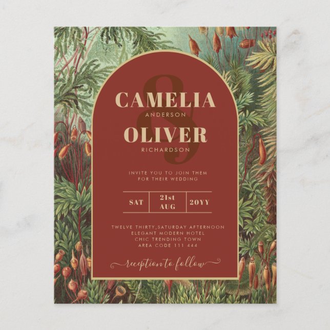 Vintag Botanische Terracotta Florals Arch WEDD Flyer (Vorne)