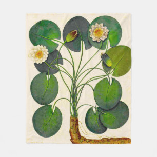 Vintag Botanische Wasserlilie Fleece Blanket