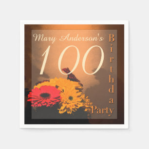 Vintag Bouquet 100. Geburtstag Papierserviette