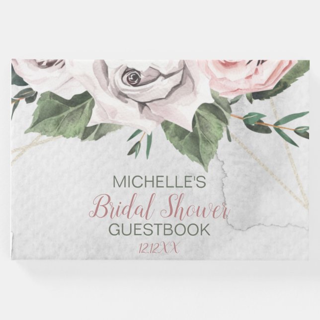 Vintag Bouquet Rose Brautparty Gästebuch (Vorderseite)