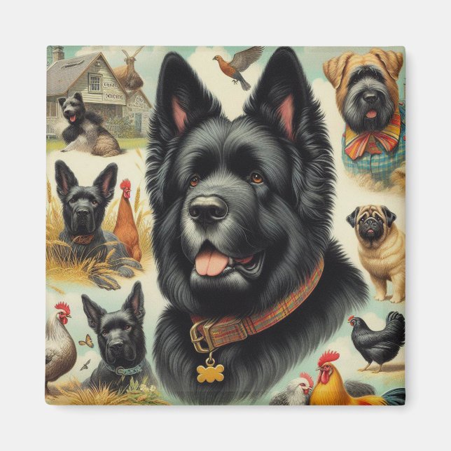 Vintag Bouvier des Flandres Seamless Magnet (Vorne)