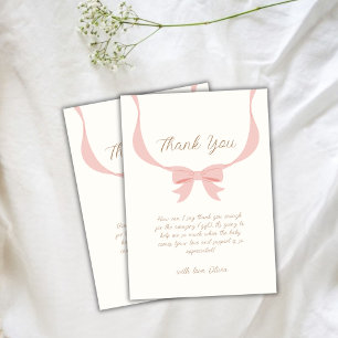 Vintag Bow Ribbon Babydusche Dankeskarte