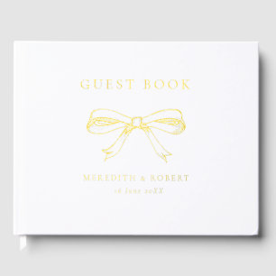 Vintag Bow Wedding Gold Gästebuch