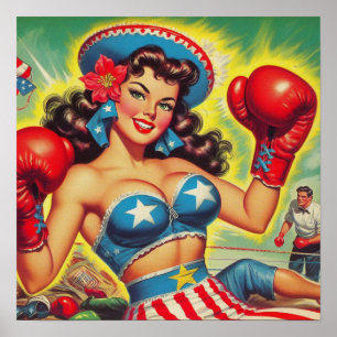 Vintag-Boxe-Button Poster