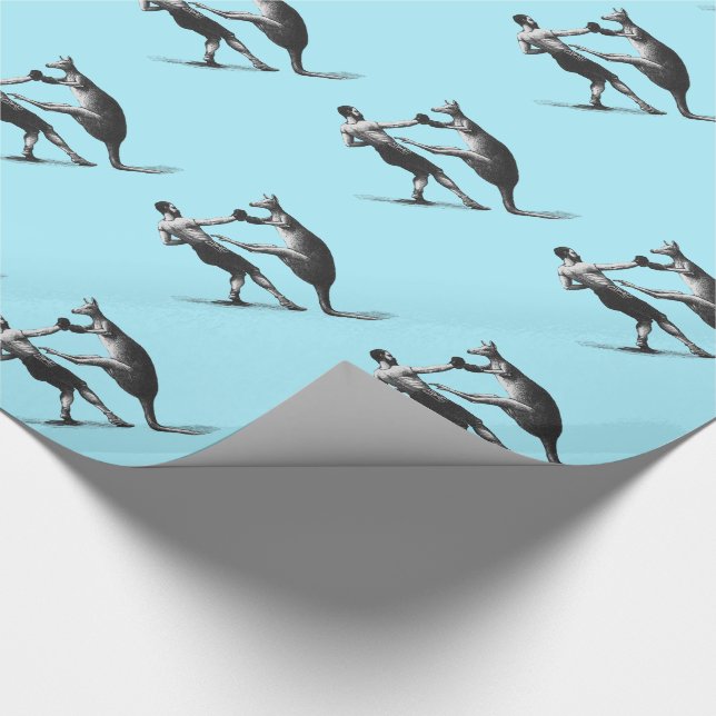 Vintag Boxkangaroo Geschenkpapier (Ecke)