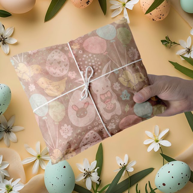 Vintag-braun-farbiges Ostern Seidenpapier (Vintage brown colorful Easter Tissue Paper)