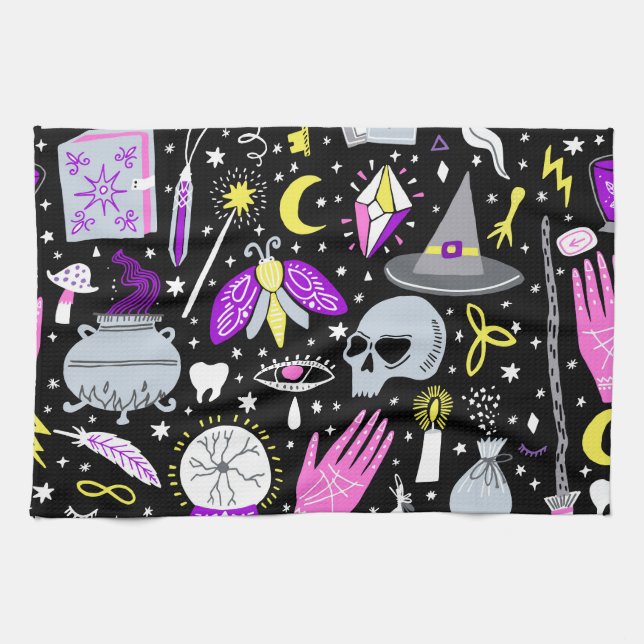 Vintag-braun-orange Tartan kariert. Geschirrtuch (Horizontal)