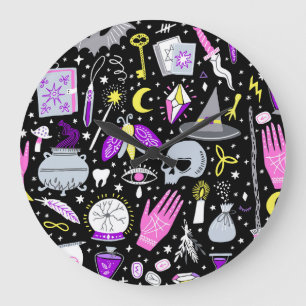 Vintag-braun-orange Tartan kariert. Große Wanduhr