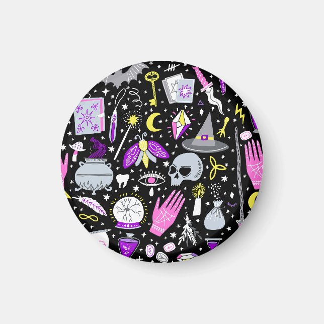 Vintag-braun-orange Tartan kariert. Magnet (Vorne)