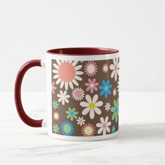 Vintag-braune Blütenblüte Mutter-Tag-Tasse Tasse (Links)