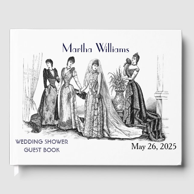 Vintag Brautparty Guestbook Gästebuch (Vorderseite)