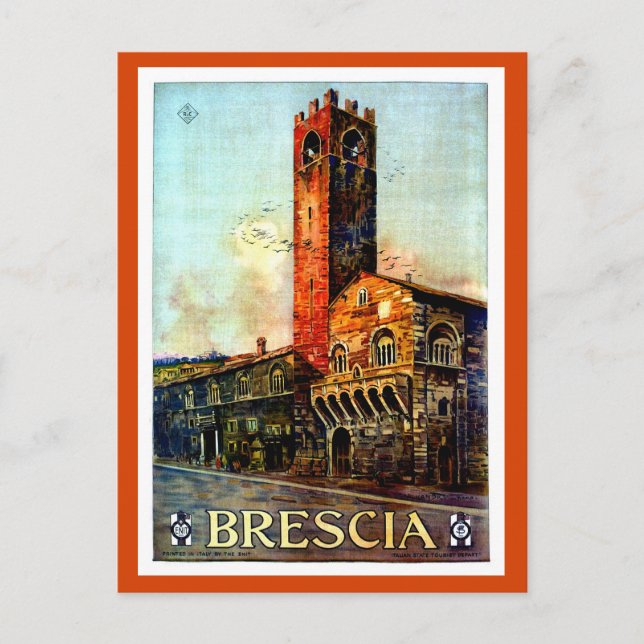 Vintag Brescia Italian Travel 1910s 1920s Postkarte (Vorderseite)