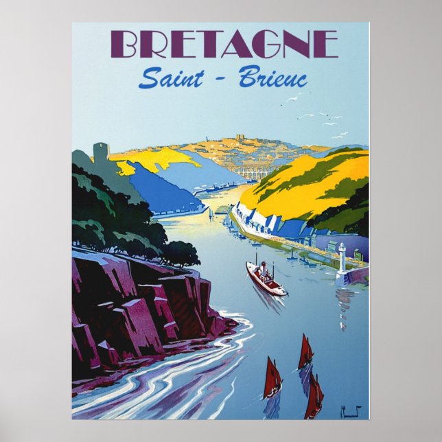 Vintag Bretagne - Bretagne Frankreich Poster (Vorne)