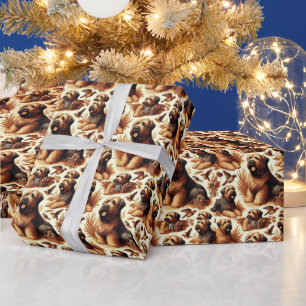 Vintag Briard Hund Nahtlos Geschenkpapier