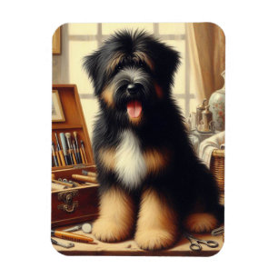 Vintag Briard Hunde Malerei Magnet