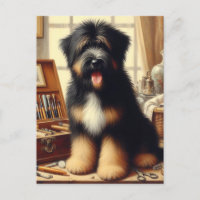 Vintag Briard Hunde Malerei