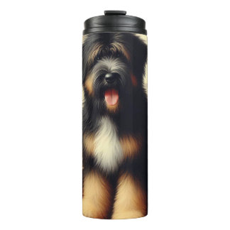 Vintag Briard Hunde Malerei Thermosbecher