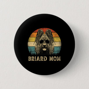 Vintag Briard Mama Hund liebt Muttertag Button