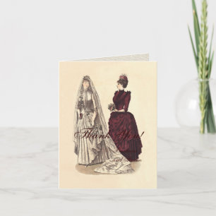 Vintag Bridal Wedding Women Dankeskarte
