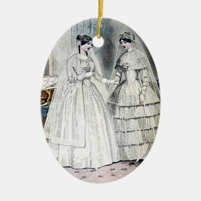 Vintag Bride Wedding Dress Keramikornament (Vorne)